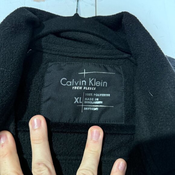 Calvin Klein Tech Fleece Men’s Fleece Jacket Black Size XL Full Zip - Picture 8 of 13